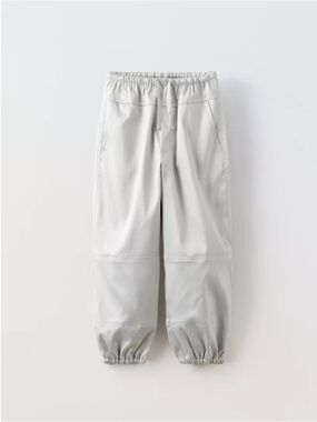 Zara Kids Light Gray Elastic-Waist Jogger Pants